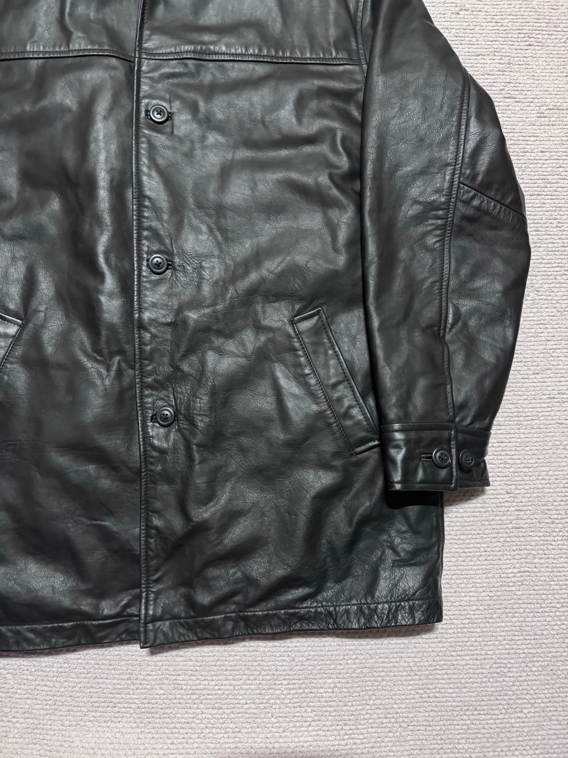 90s 올드갭 레더 카코트 블랙 M 상품이미지3