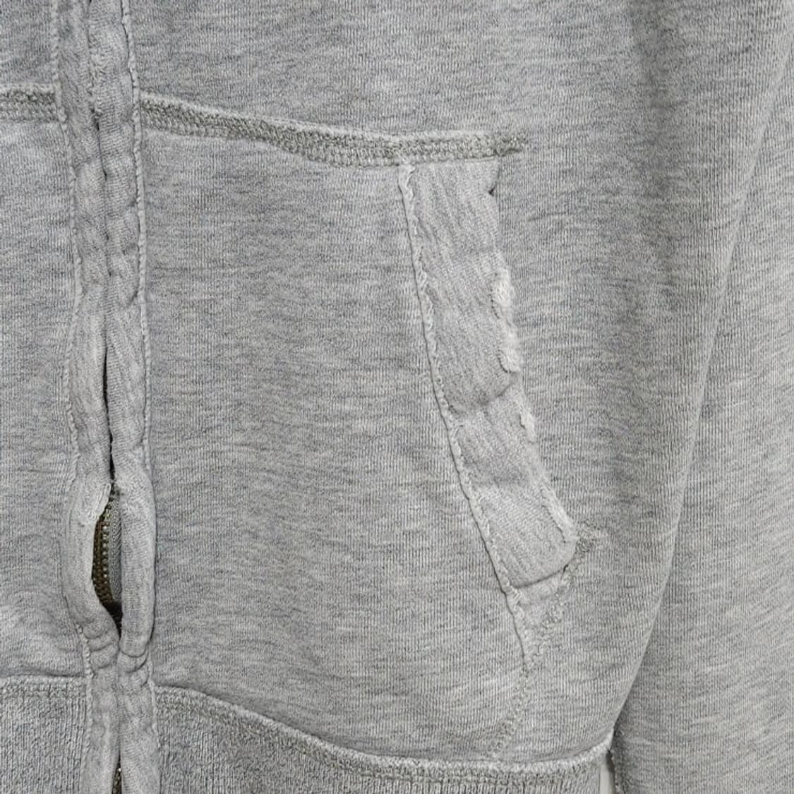 100 아베크롬비 기모 후드집업 그레이 로고 자수 캐주얼 상품이미지3