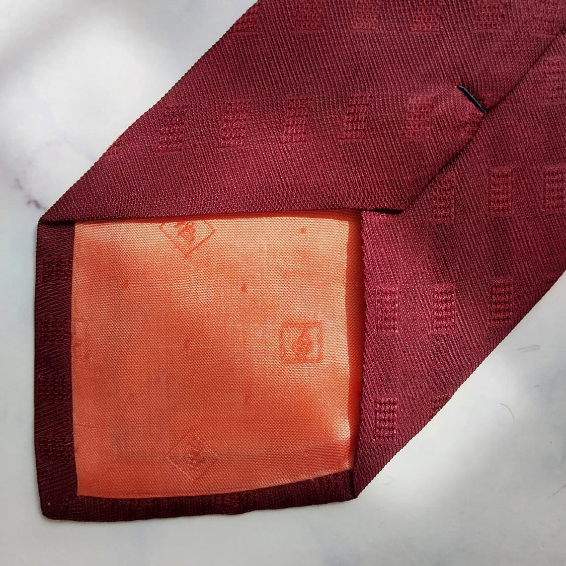 피에르 발망 실크 버건디 패턴 넥타이 9.5cm A+등급 K2389 상품이미지7