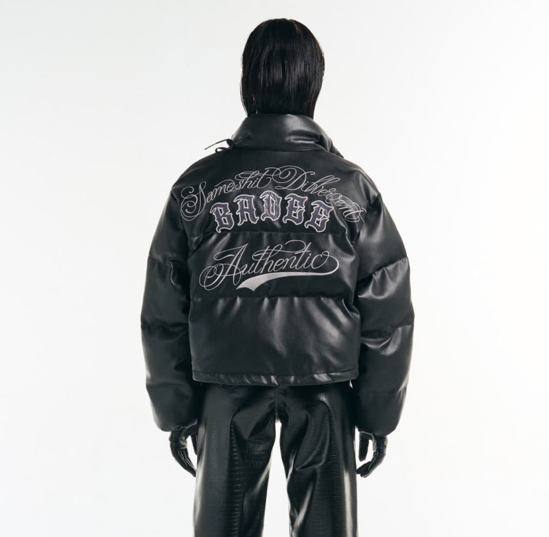 배디 BADEE 레더 숏패딩 블랙 상품이미지7