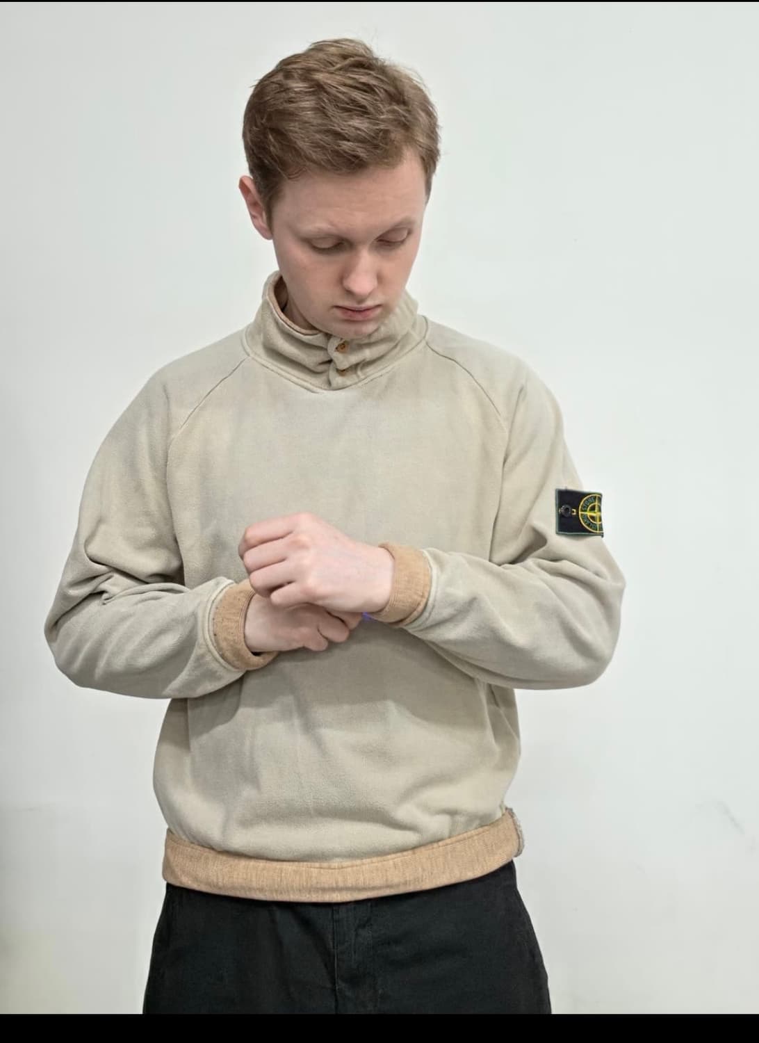 93SS 스톤아일랜드 베이지 플리스 풀오버 상품이미지1