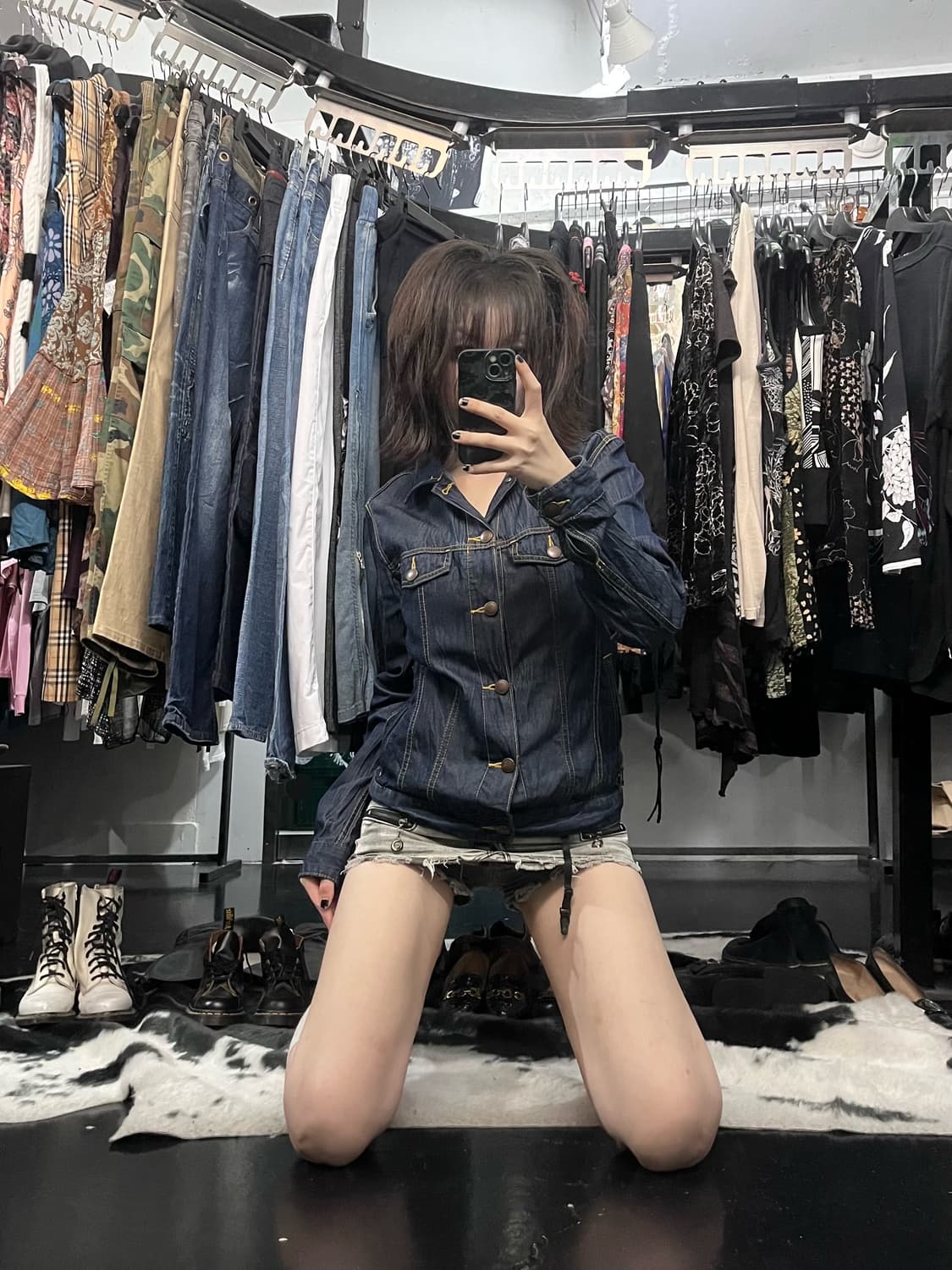 포켓 스티치 포인트 데님 자켓 상품이미지1