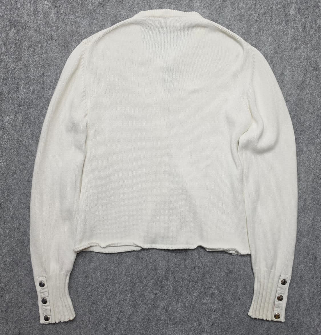 버버리 빈티지 노바 체크 트림 소매 버튼 라운드넥 니트 가디건 M 상품이미지3