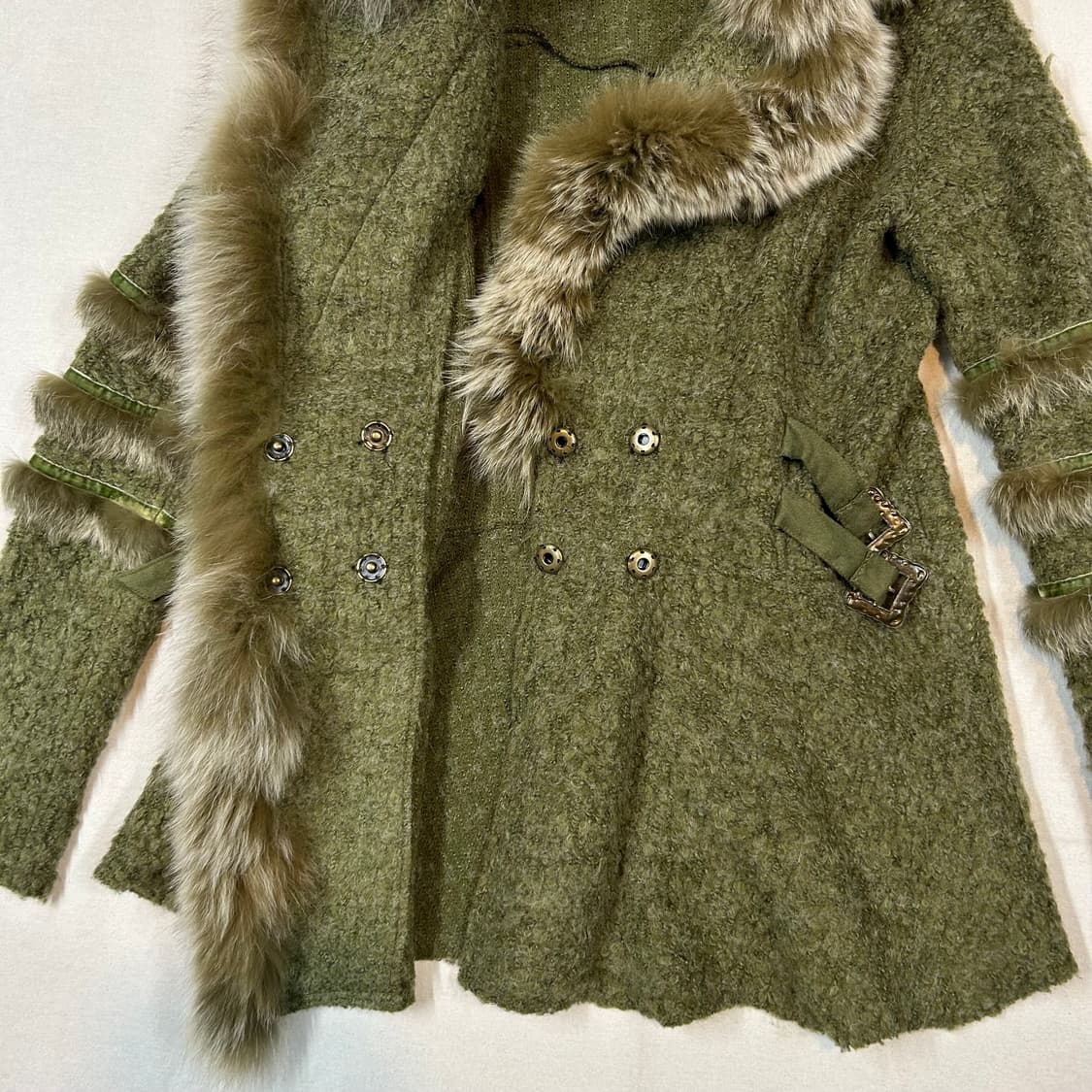 M) Y2K 페어리 그런지 퍼 트리밍 가디건 재킷 상품이미지5