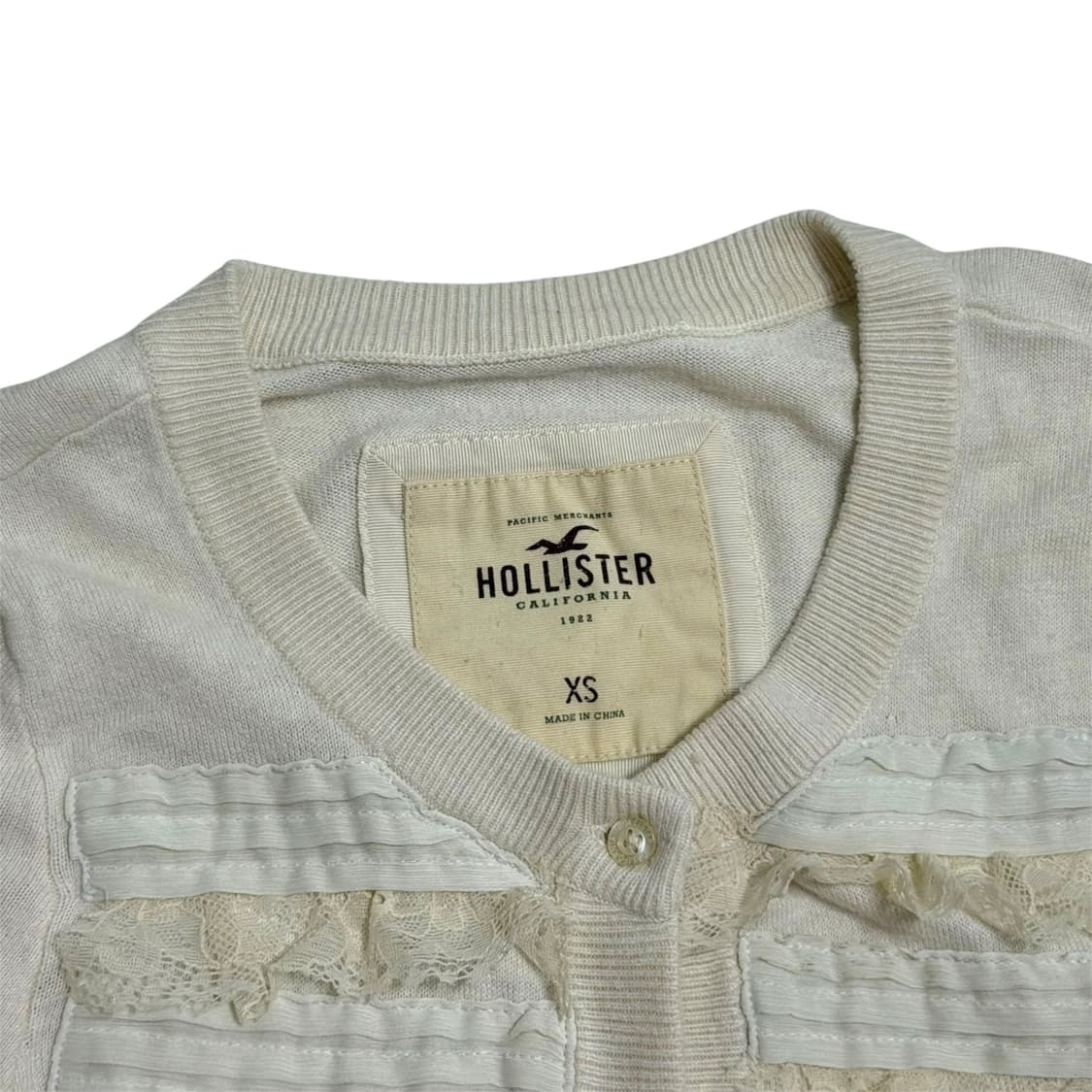 10s hollister 페어리무드 레이스디테일 가디건 상품이미지4