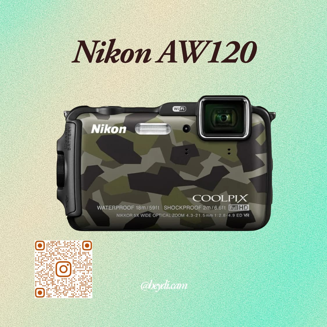 (희귀매물)니콘 쿨픽스 aw120 카모플라쥬 Nikon aw120  상품이미지1