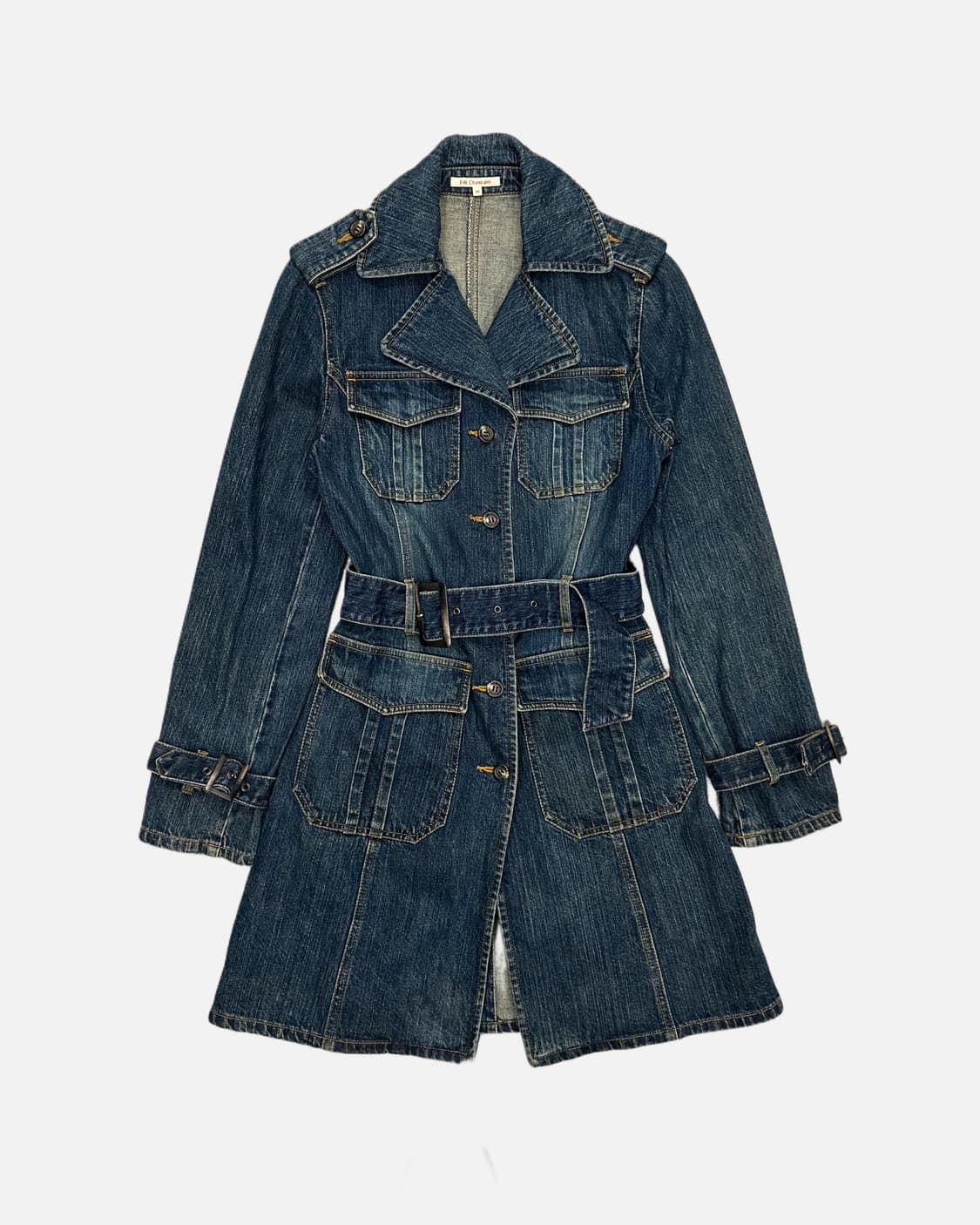 military pocket belted denim coat 상품이미지1