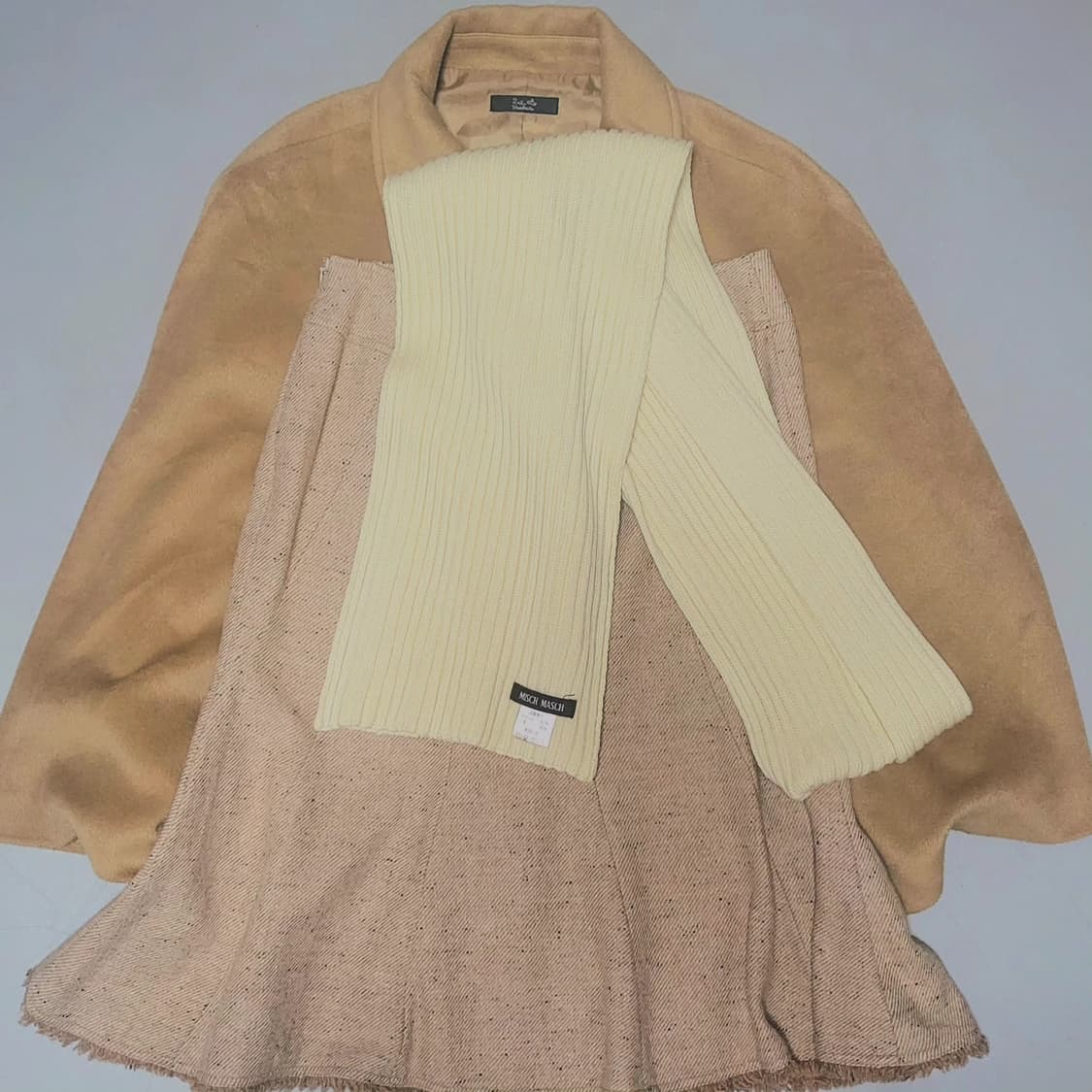 코트케이프 스커트 목도리 세트 빈티지 모리걸교토 나나미 세트 머메이드치마 상품이미지2