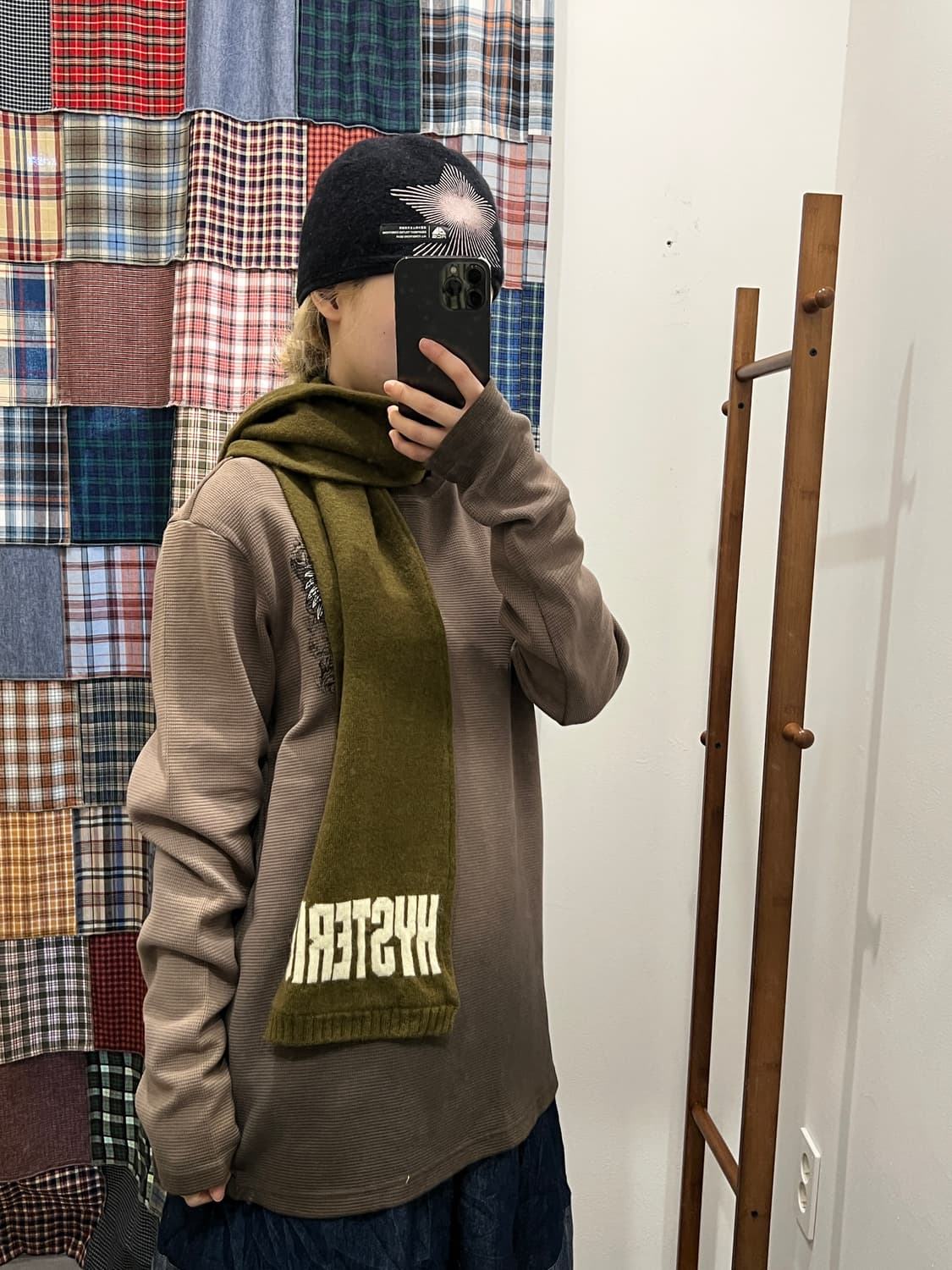 히스테릭글래머 카키 머플러 상품이미지2