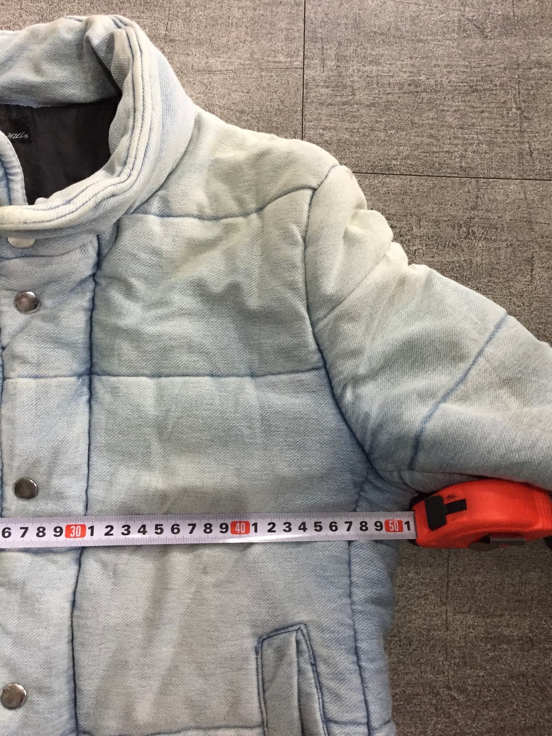 일본빈티지 Salzne 핀터깔y2k 락펑크긱시크 보헤미안 데님패딩 연청 상품이미지2