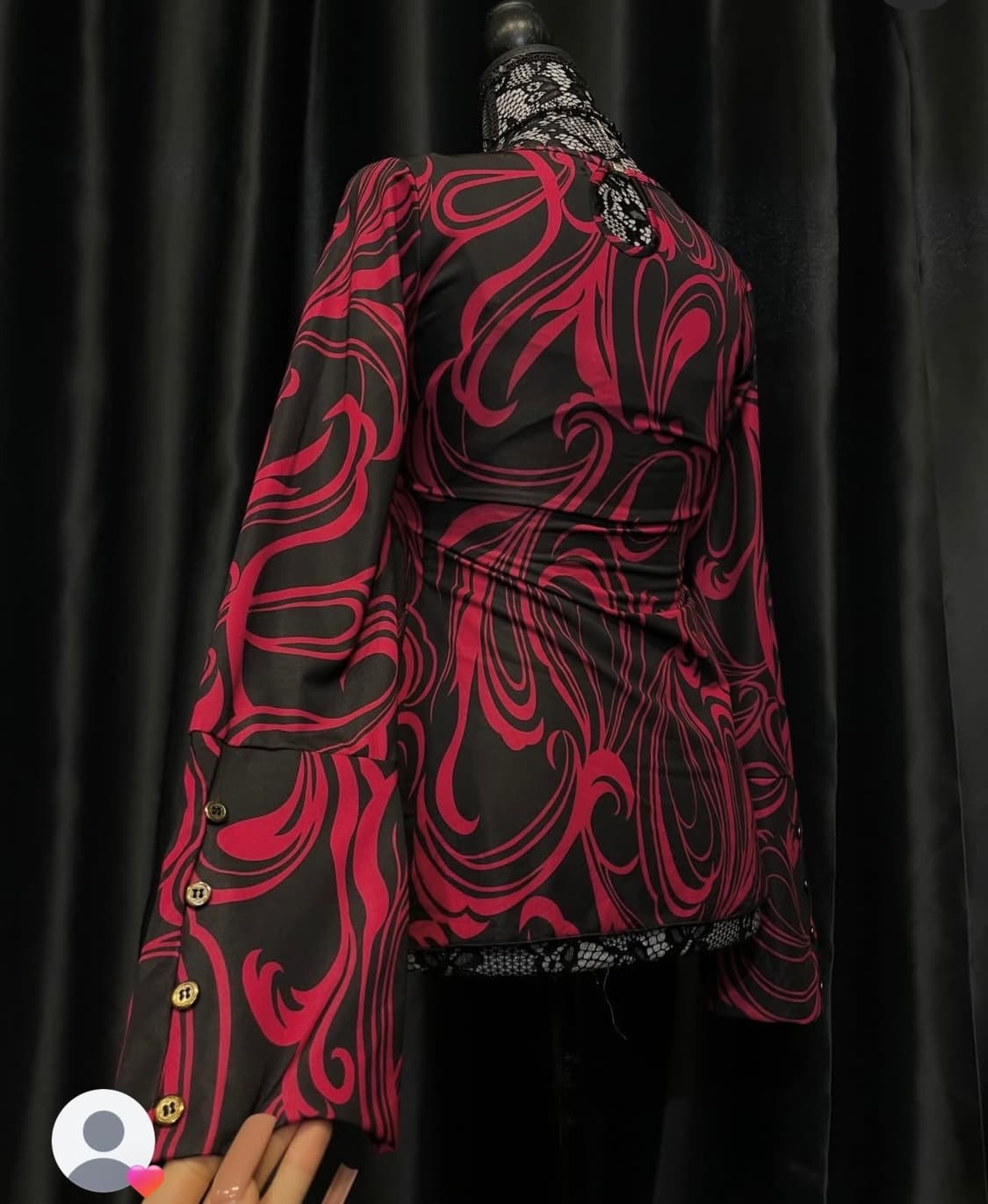 택포) 마블링 레드 갸루 아게죠 아케호무 롱슬 상품이미지3