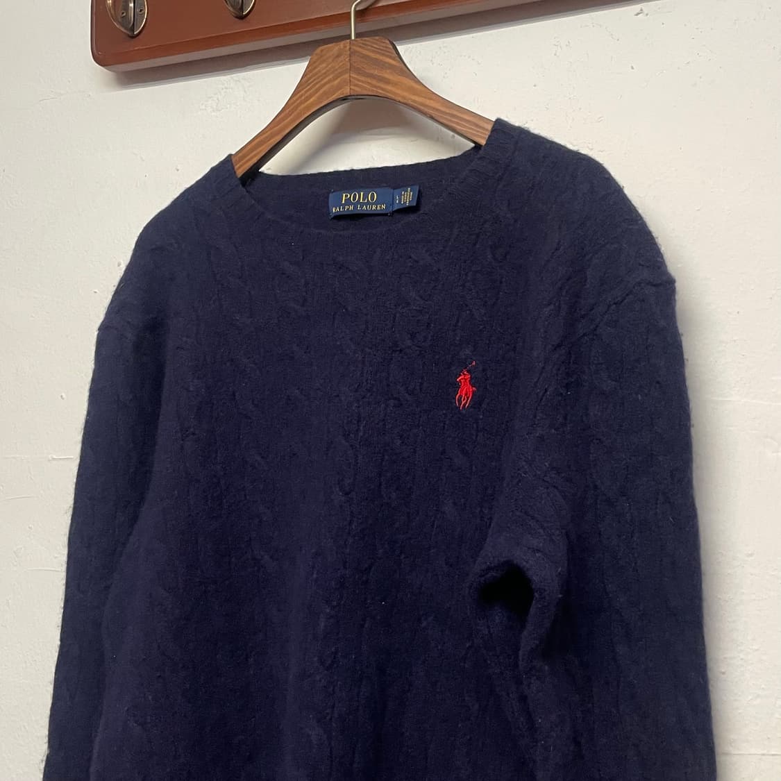 폴로 랄프로렌 울-캐시미어 네이비 케이블 니트   상품이미지2