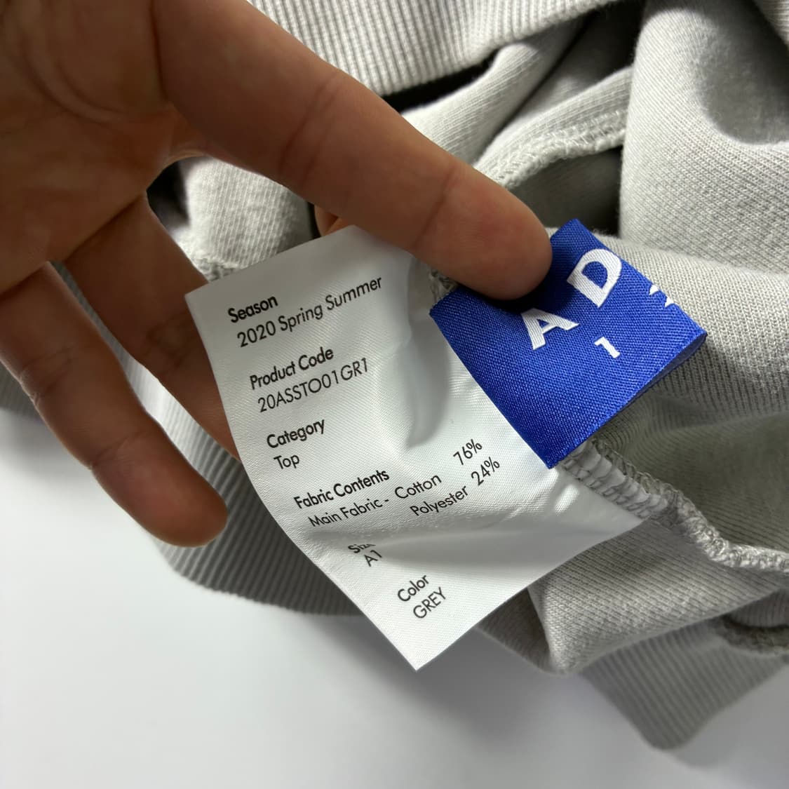 Adererror  아더에러 리빗 라벨 코튼 그레이 후드티  상품이미지8