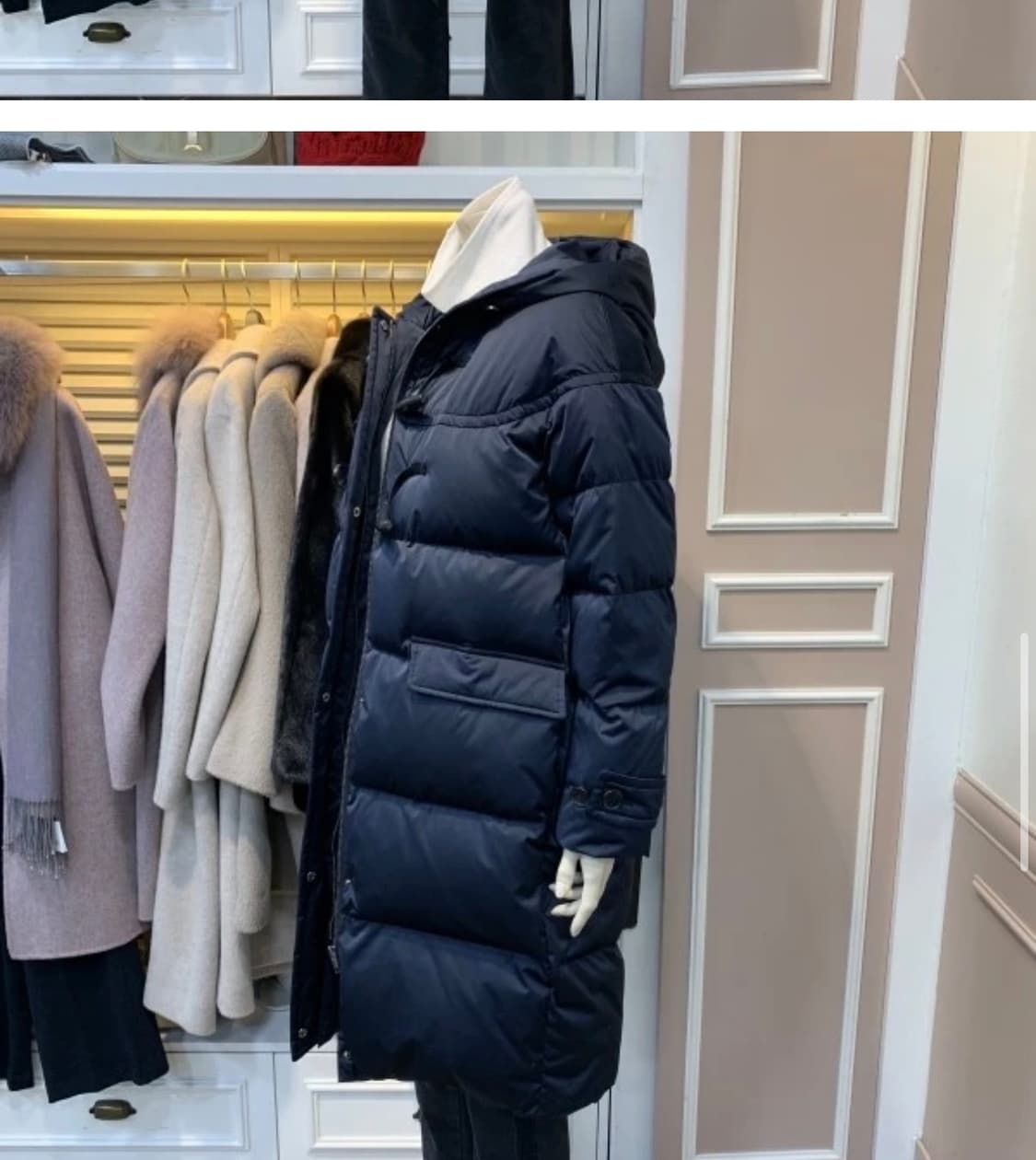 85-155사이즈 여성 BCBG 구스다운 더블 코쿤 롱패딩 상품이미지3