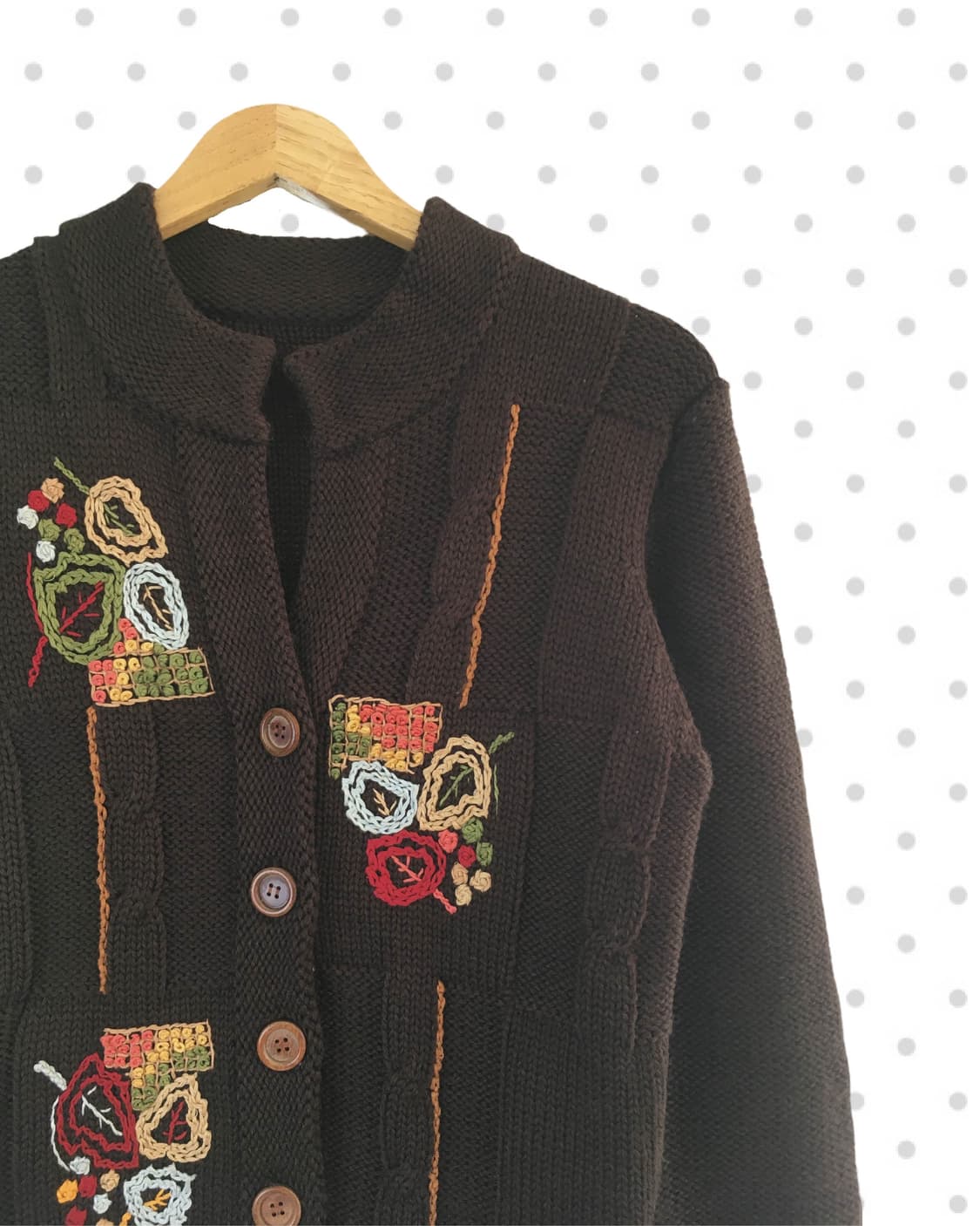 vintage floral knit cardigan brown 상품이미지7