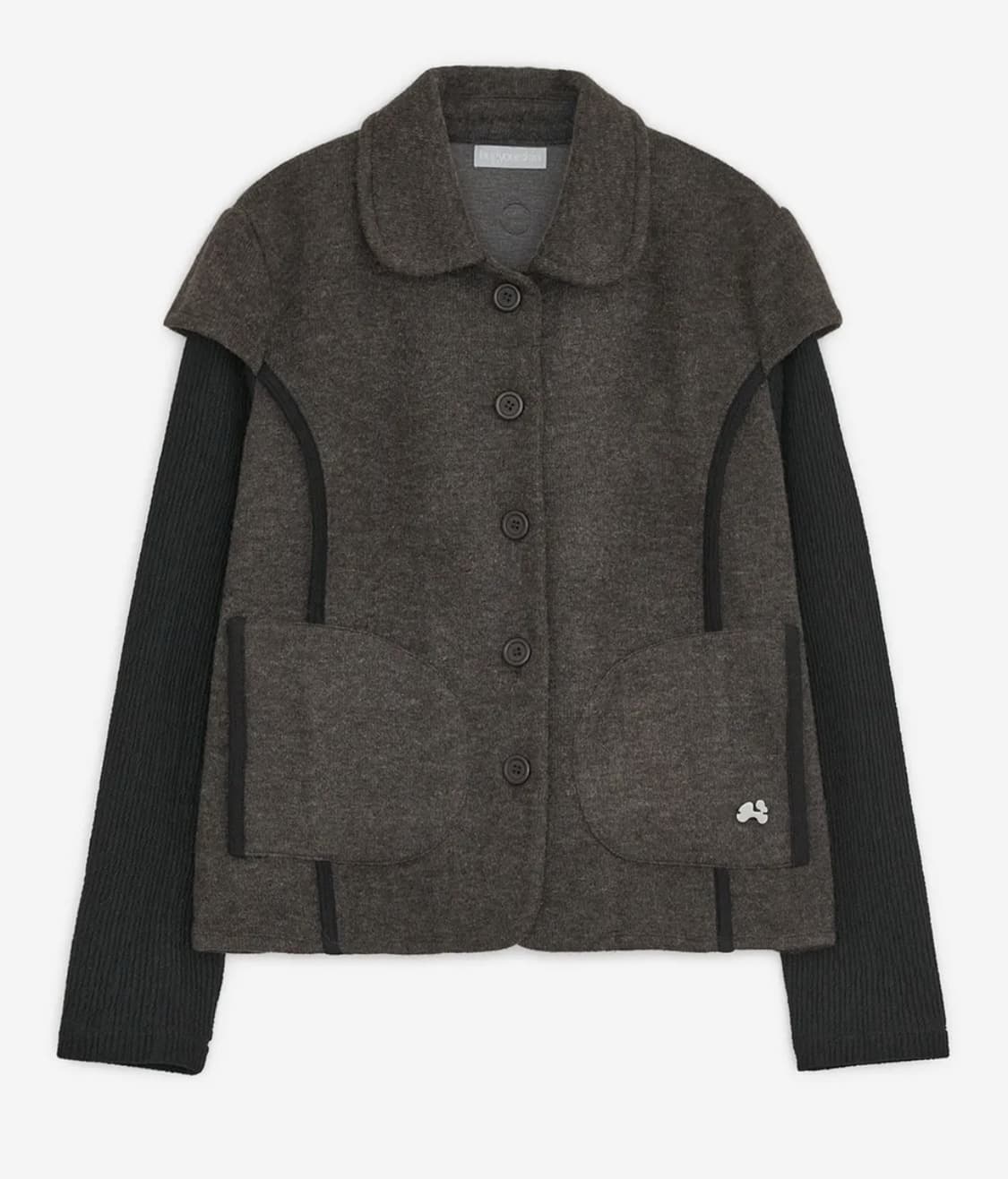 허그유어스킨 라운드 카라 니트 자켓 (브라운) 상품이미지1