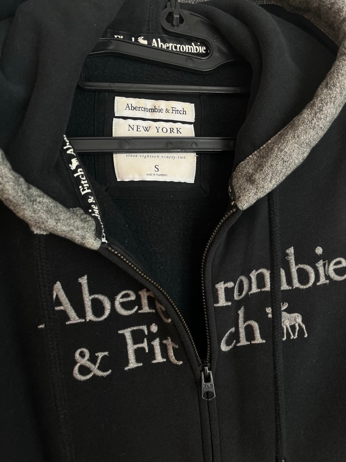 아베크롬비 딱붙핏 순록 스펠로고 대장 후드집업 [S]  상품이미지4
