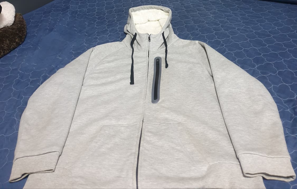 EDconbine 오버핏 보아 후드 짚업 자켓 그레이 (3XL) 상품이미지1