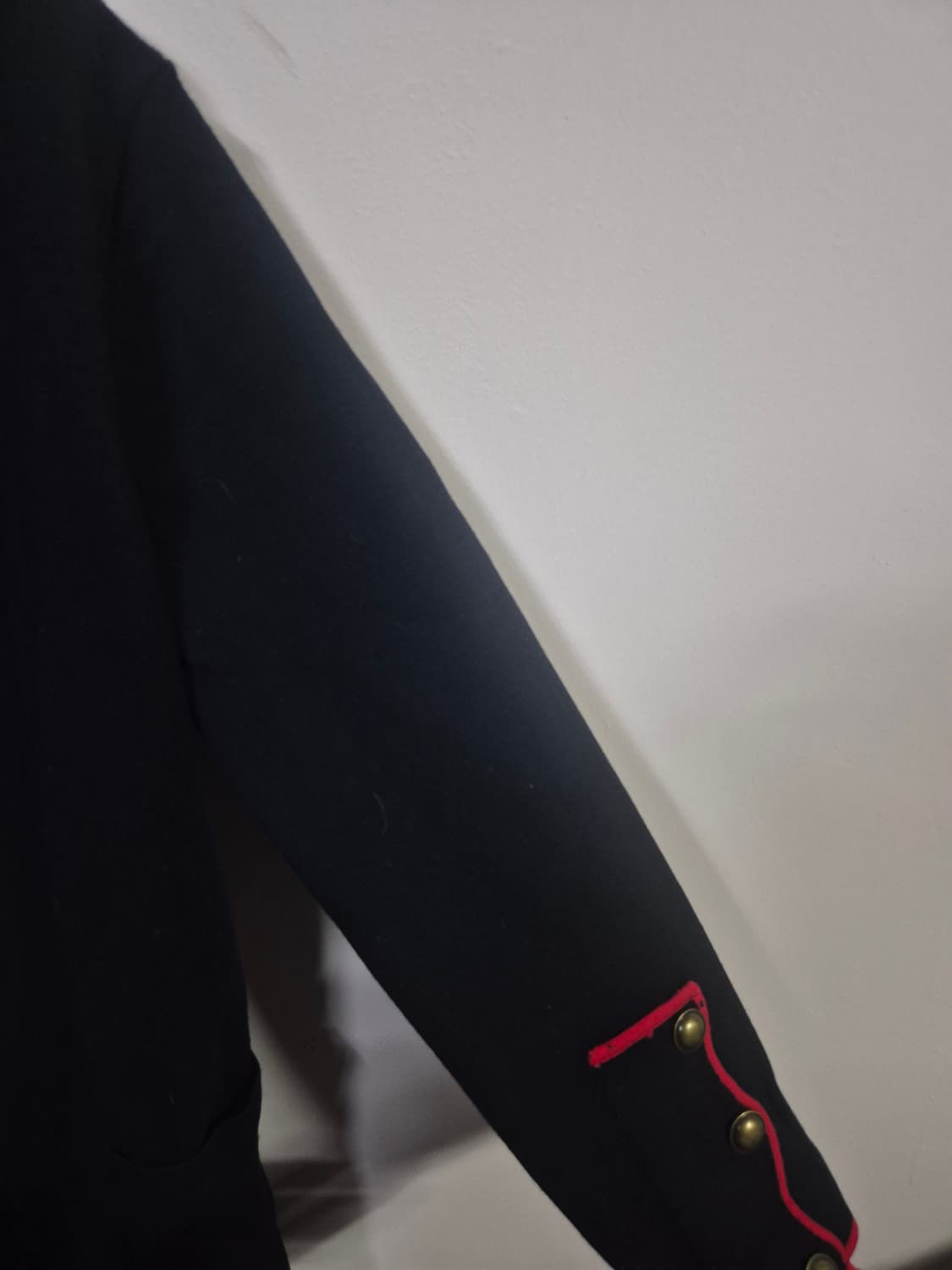 자라 네이비 레드 배색 롱 코트 상품이미지5