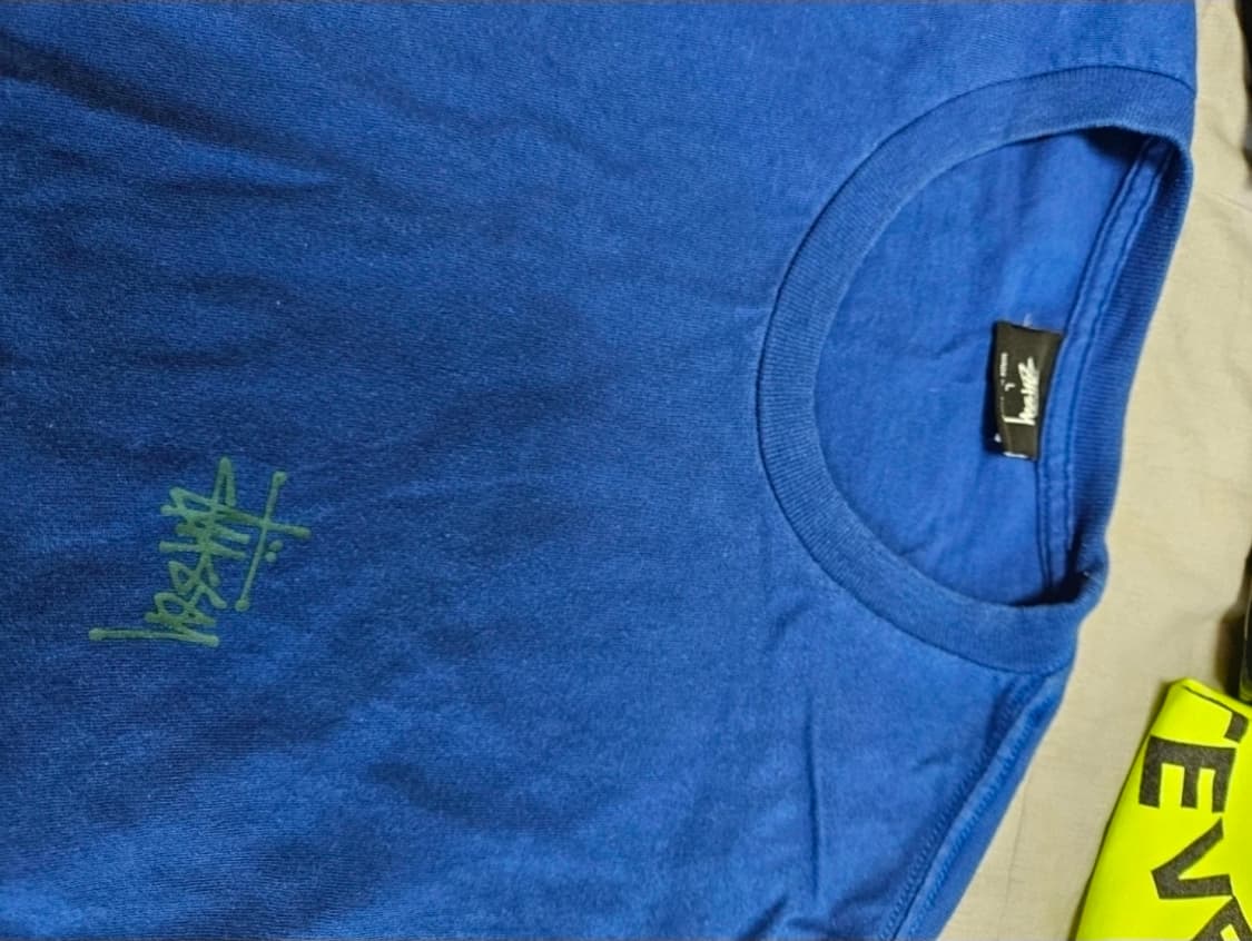 스투시 백로고 반팔 티셔츠 블루/그린 상품이미지2