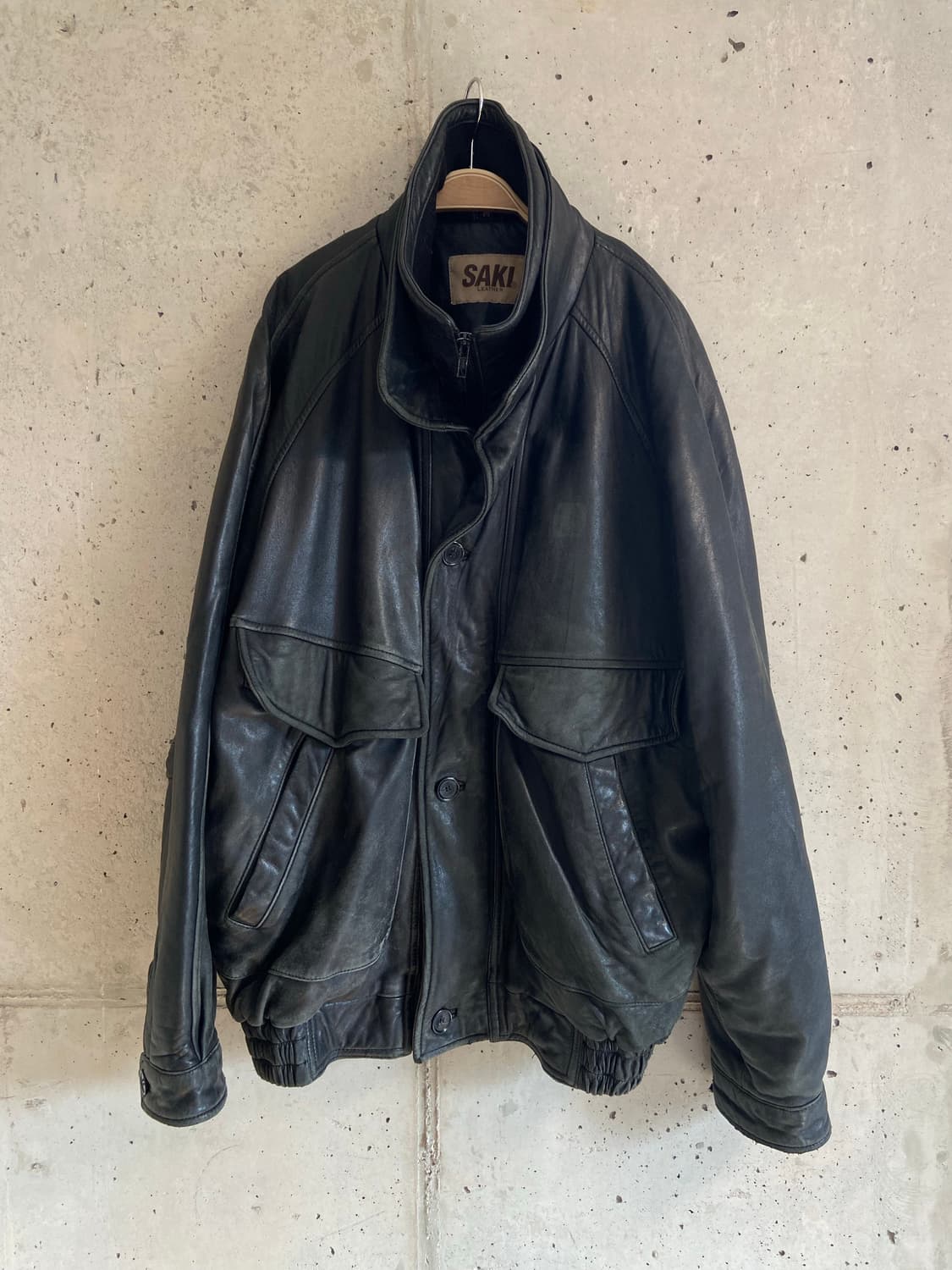 SAKI leather 빈티지 오버사이즈 가죽 자켓 상품이미지1