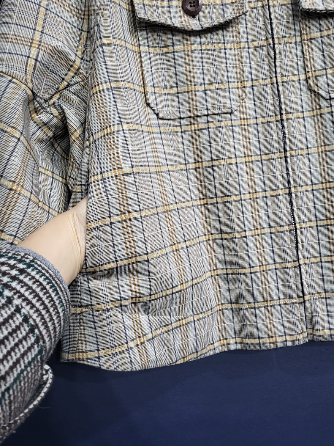 체크 오버핏 자켓 상품이미지6