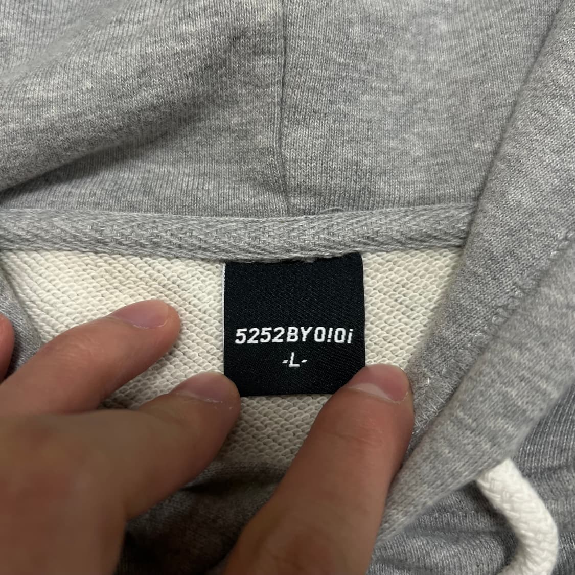 OiOi 오아이오아이 남여공용 로고 후드티 [그레이] L/100 상품이미지5