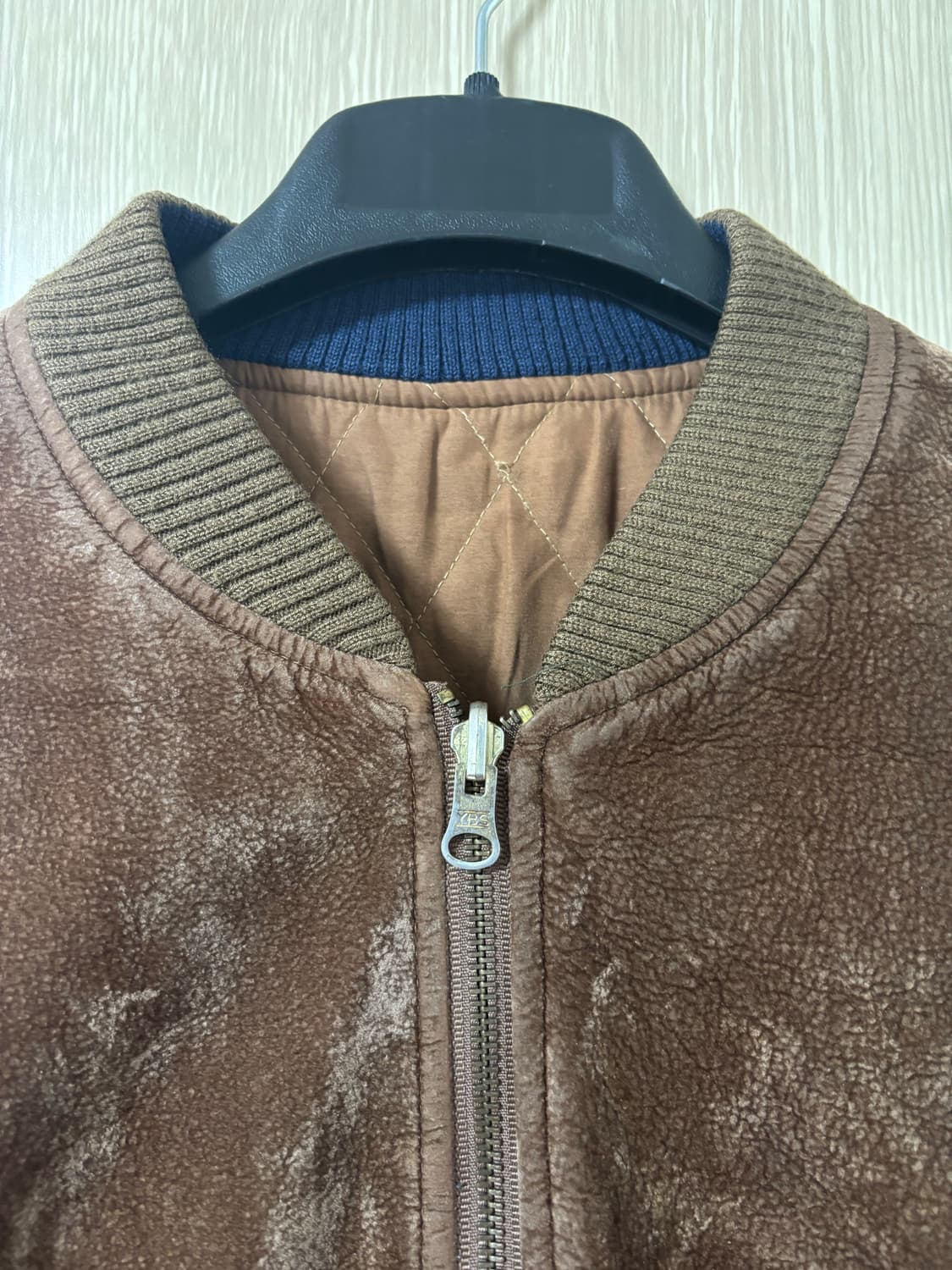 빈티지 브라운 스웨이드 봄버 가죽 양면 자켓 상품이미지2