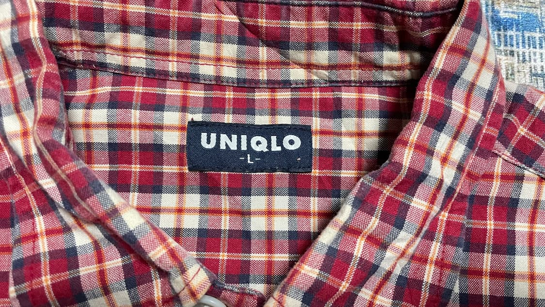 JPN 일본빈티지 Y2K 모리걸 올드 유니클로 UNIQLO 체크 셔츠 L 상품이미지9