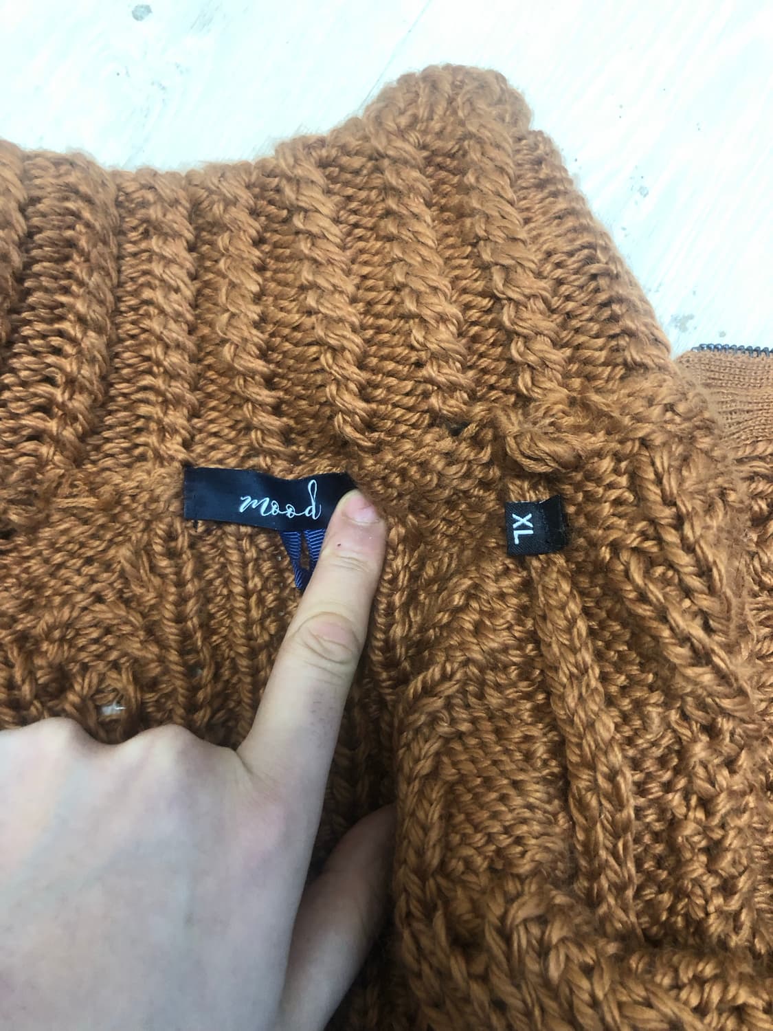 주황색 니트 집업 XL 105 상품이미지4