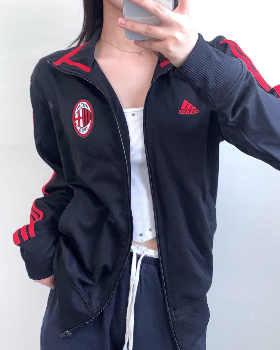 Adidas 아디다스 블랙-레드 AC밀란 트랙탑 상품이미지1