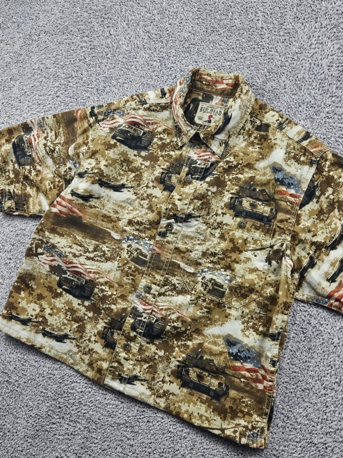 레드헤드 밀리터리 하와이안 셔츠 크롭커스텀 ( S ) / 11911 상품이미지4