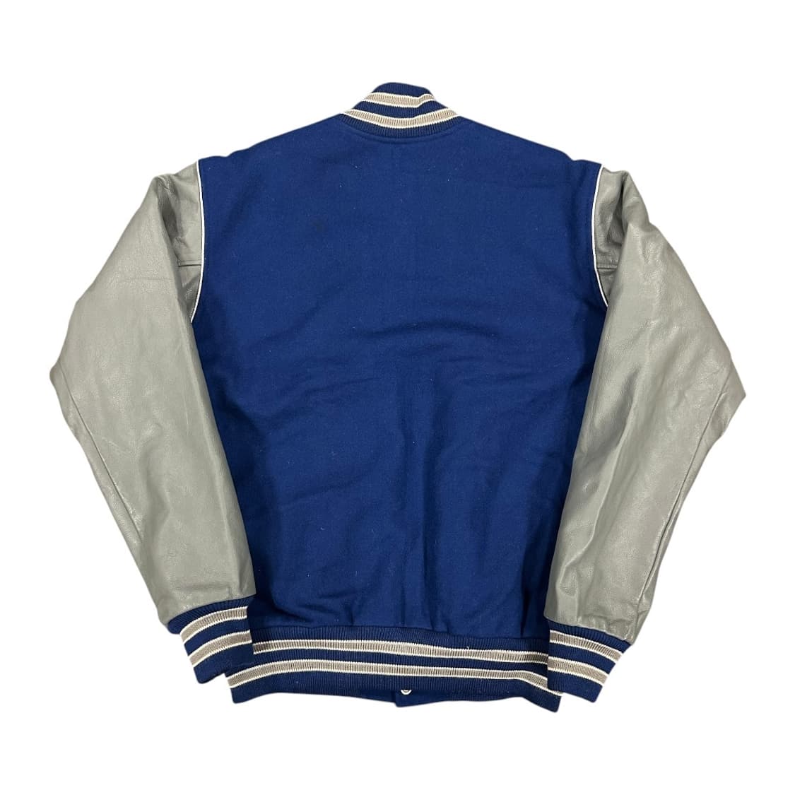2XL) TM 애슬레틱스 USA 블루 그레이 레더 슬리브 울 바시티 자켓 상품이미지5