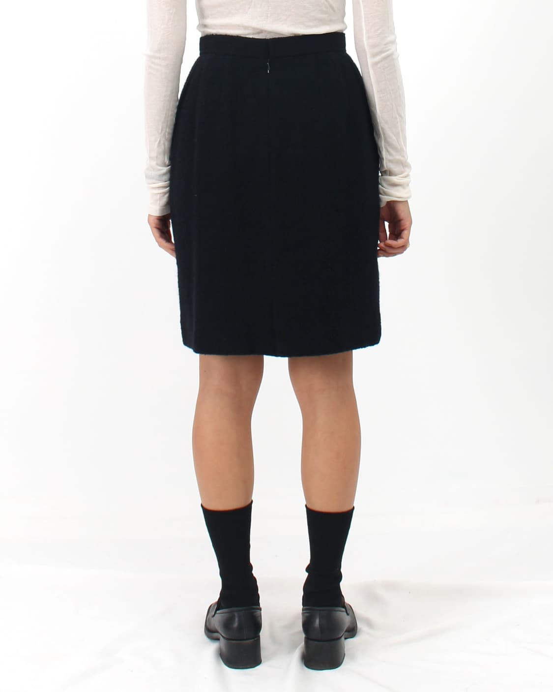 꾸레쥬 울 기본 베이직 미디 에이치라인 스커트 치마 상품이미지2