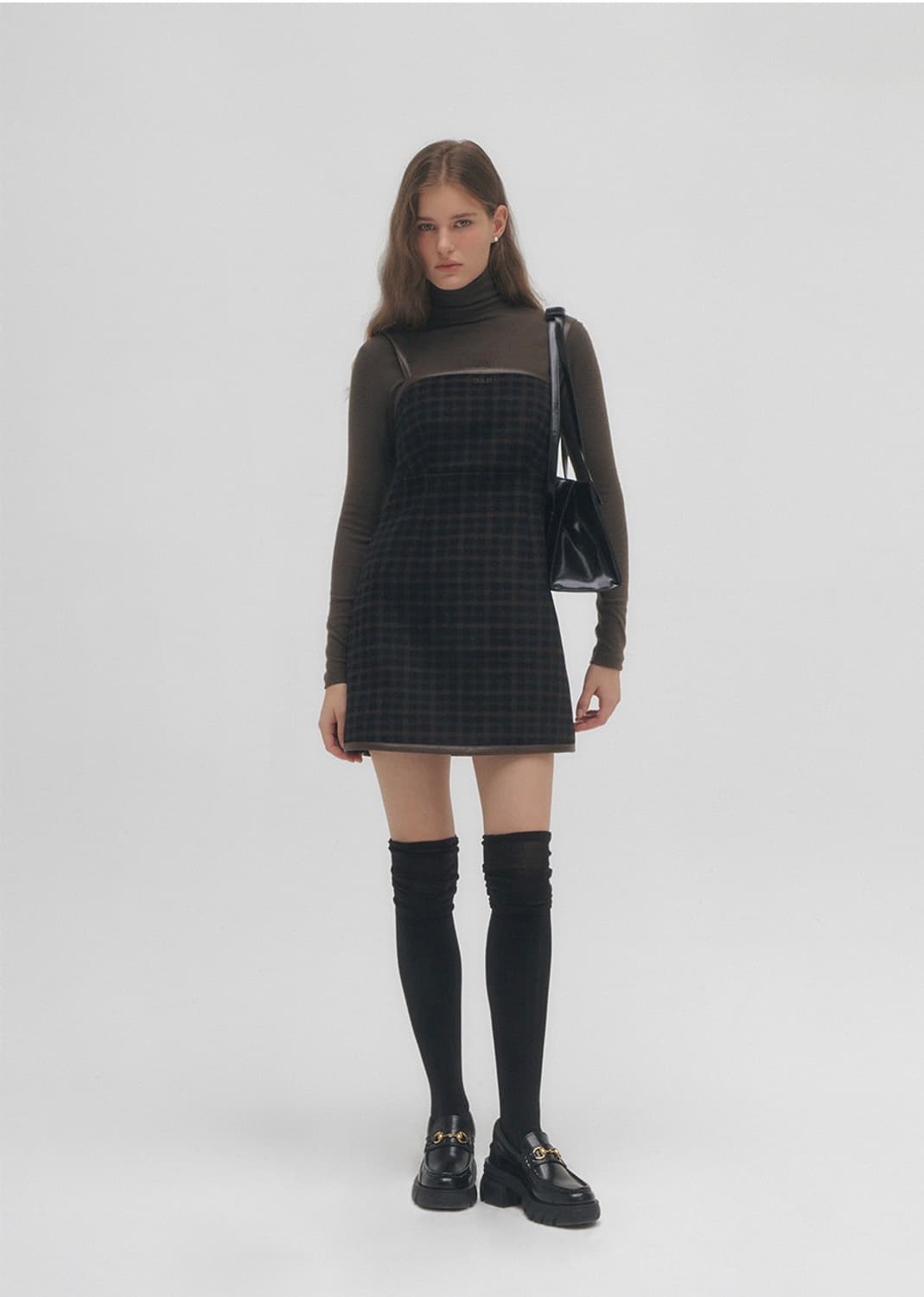 그로브 울 체크 미니 원피스 상품이미지1