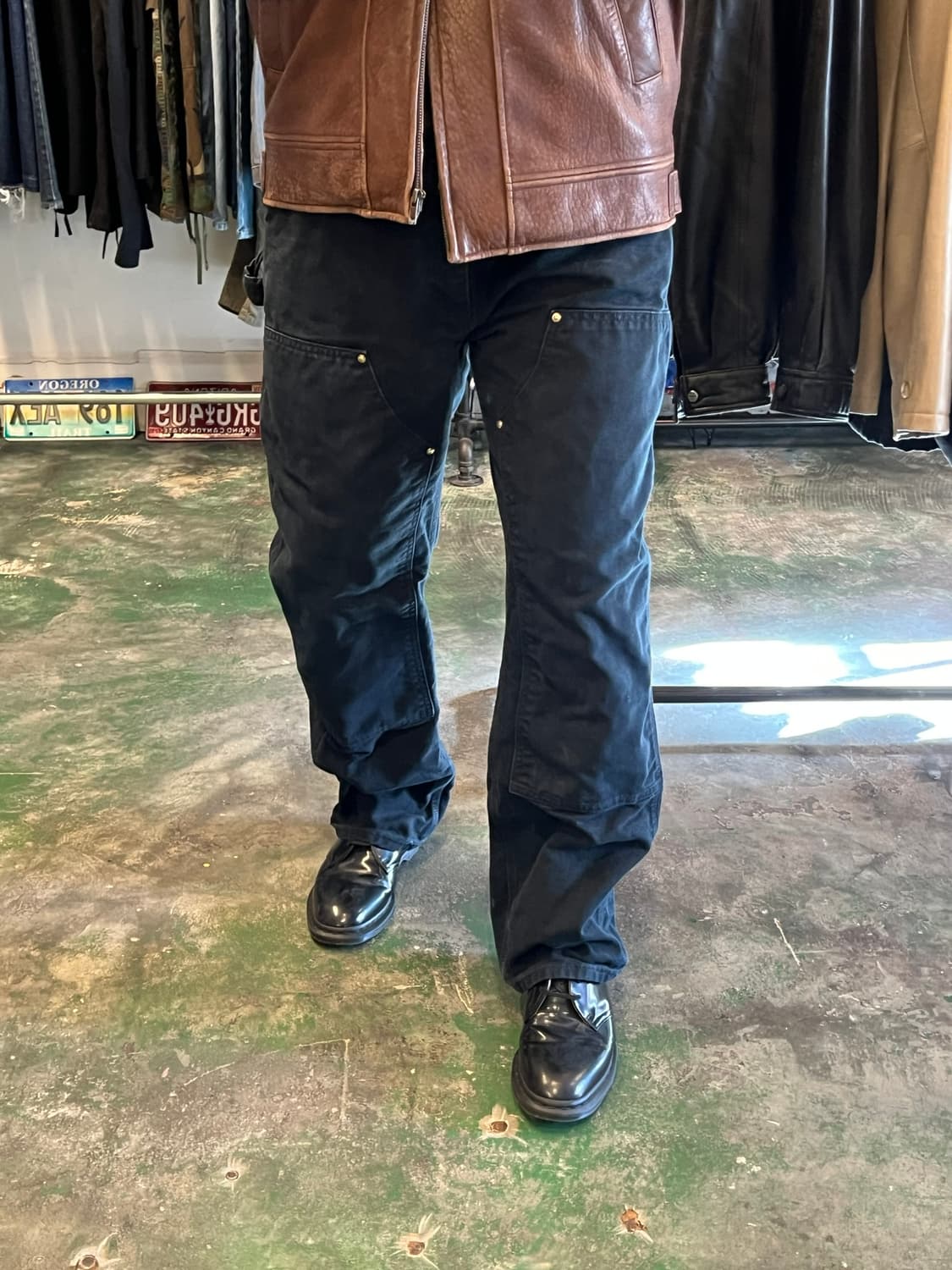 [36x32] 칼하트 USA 워크팬츠 더블니 B01 블랙 빈티지 페이드 상품이미지3