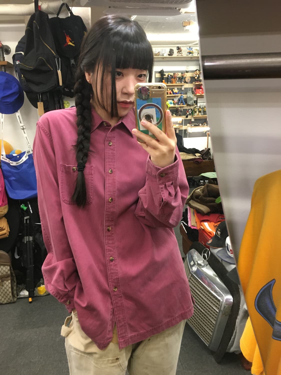 L.L.bean 핑크 코튼 셔츠 상품이미지1