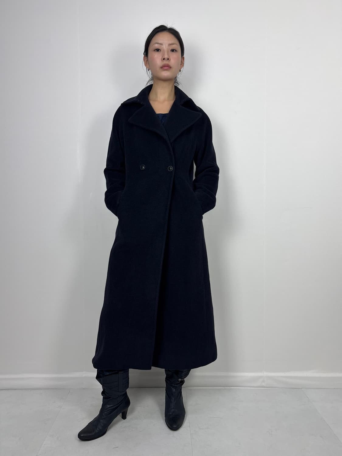 ALPACA NAVY MAXI COAT 상품이미지5
