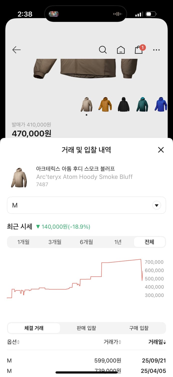 아크테릭스 아톰 스모크블러프 M 사이즈 다 상품이미지3