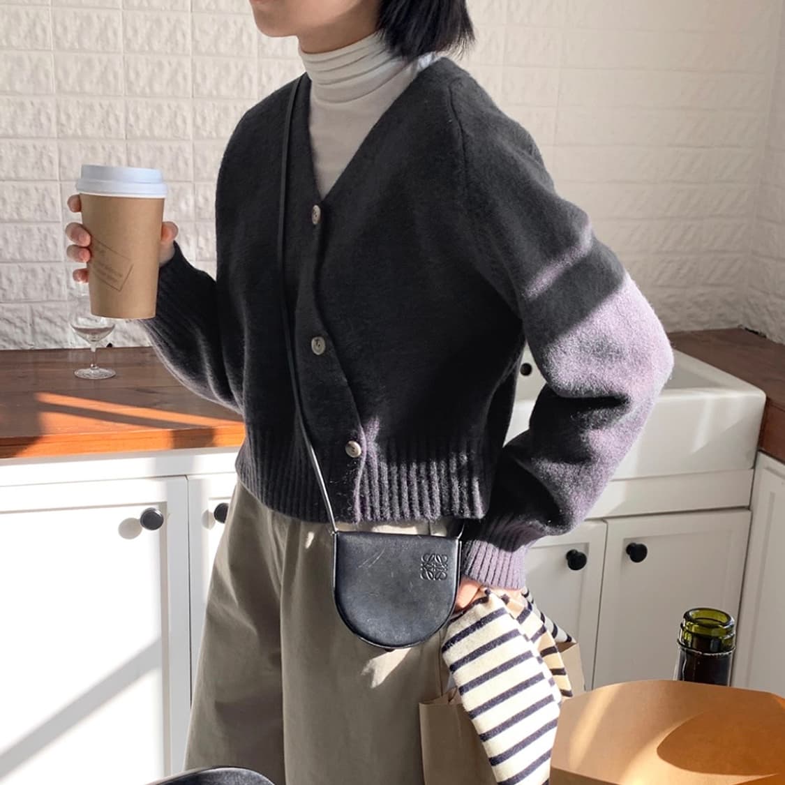 baon 단추 니트 상품이미지3