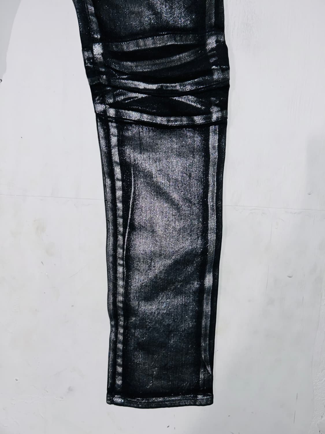 Balmain 발망 실버 코팅 바이커 진 상품이미지3