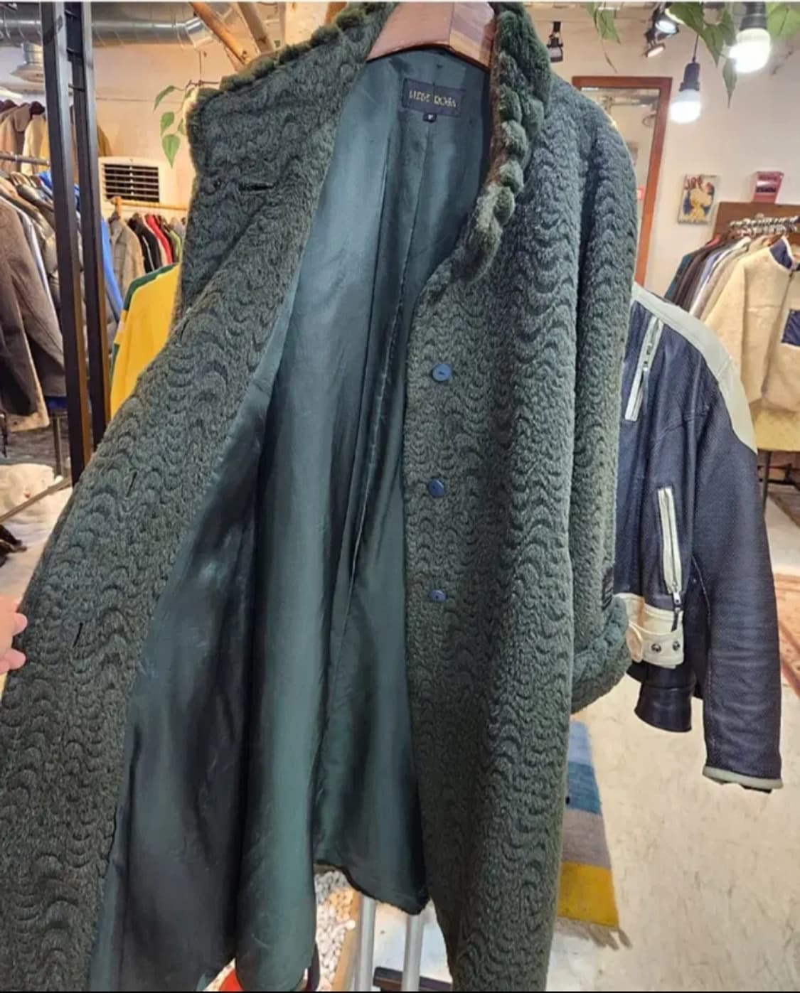 LIEBE ROSA 알파카 울 블랜드  카키 롱 빈티지 코트 상품이미지7