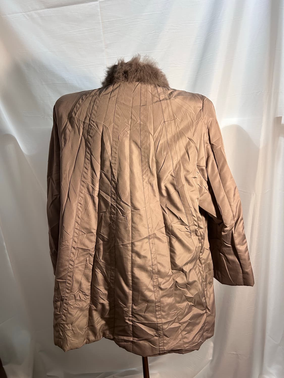 light grey trimming fur padding coat 상품이미지5