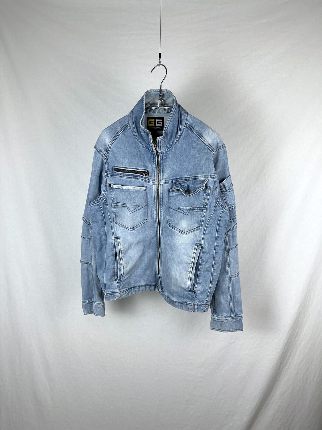 G.GROUND 라이더 하이넥 데님 자켓 상품이미지1