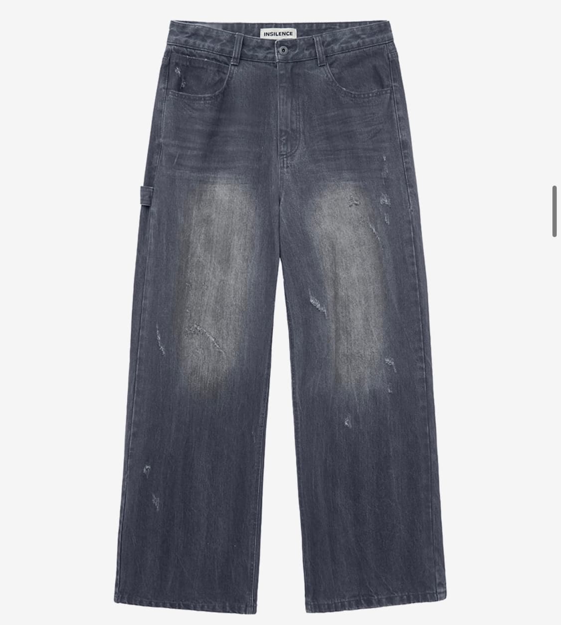 인사일런스 데미지 워시드 데님 팬츠 GREY L사이즈 상품이미지1
