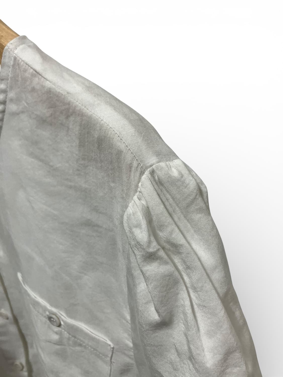 Minuet 화이트 크롭 포켓 셔츠 S 상품이미지4