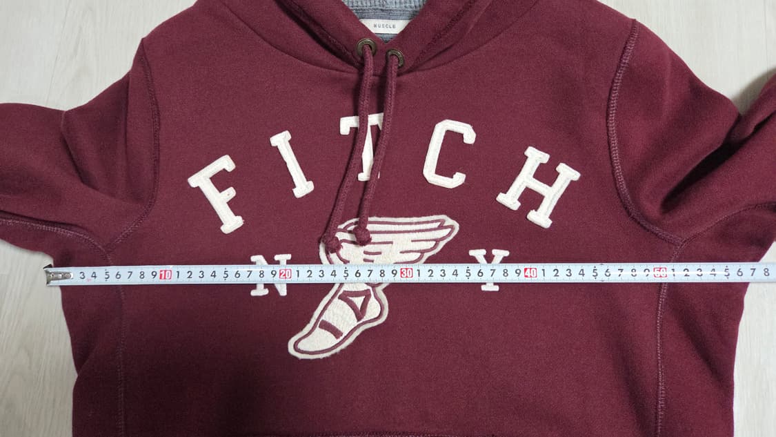 (착샷) 아베크롬비 후드 티셔츠 버건디 상품이미지7