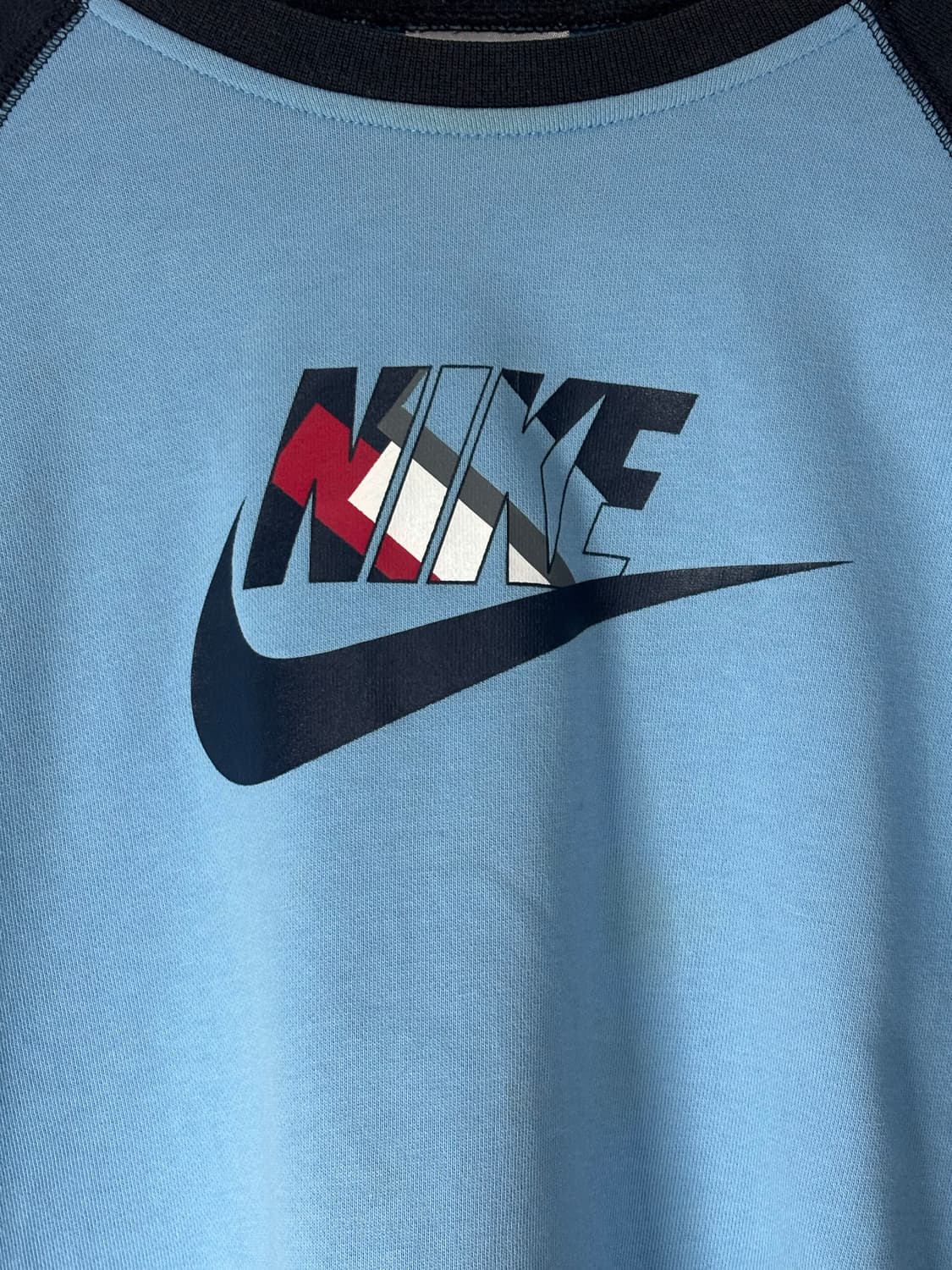 올드 나이키 스카이블루 스웻 롱슬리브 티셔츠 상품이미지2