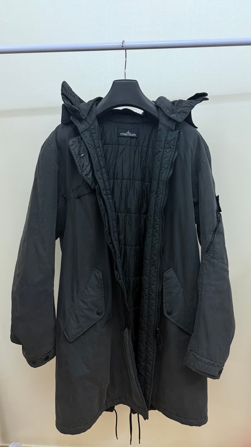 (M/100) 스톤아일랜드 쉐도우 피쉬테일 파카 블랙 TELA 50 상품이미지3