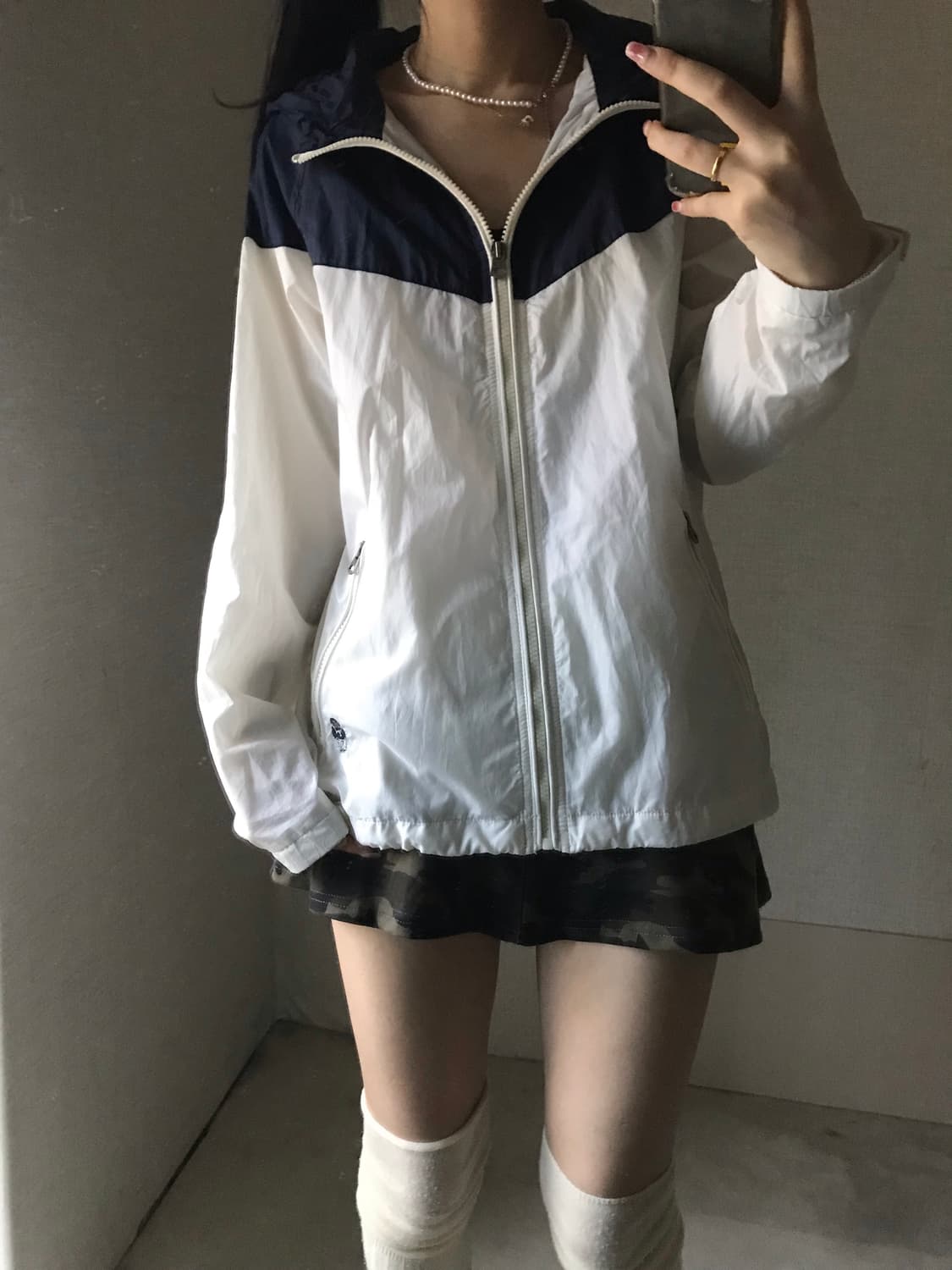 티니위니 화이트 네이비 바람막이 상품이미지4